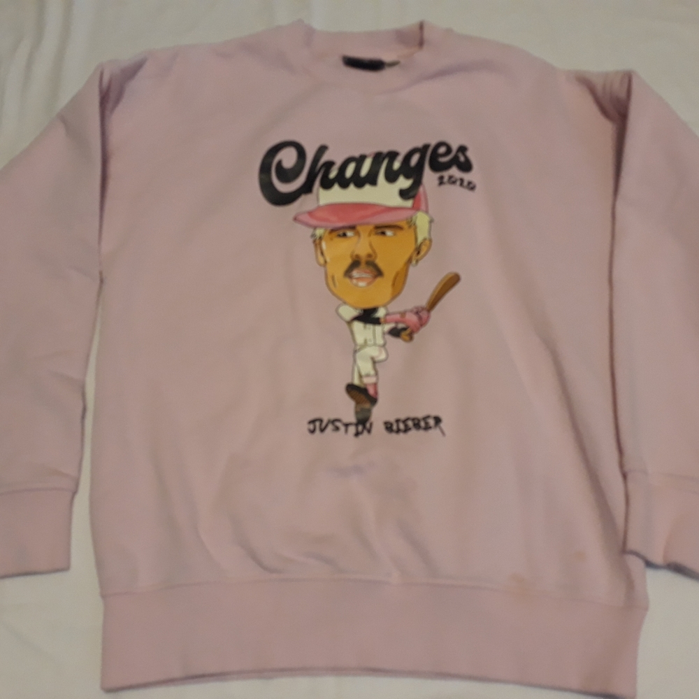 Justin bieber pink Changes sweater